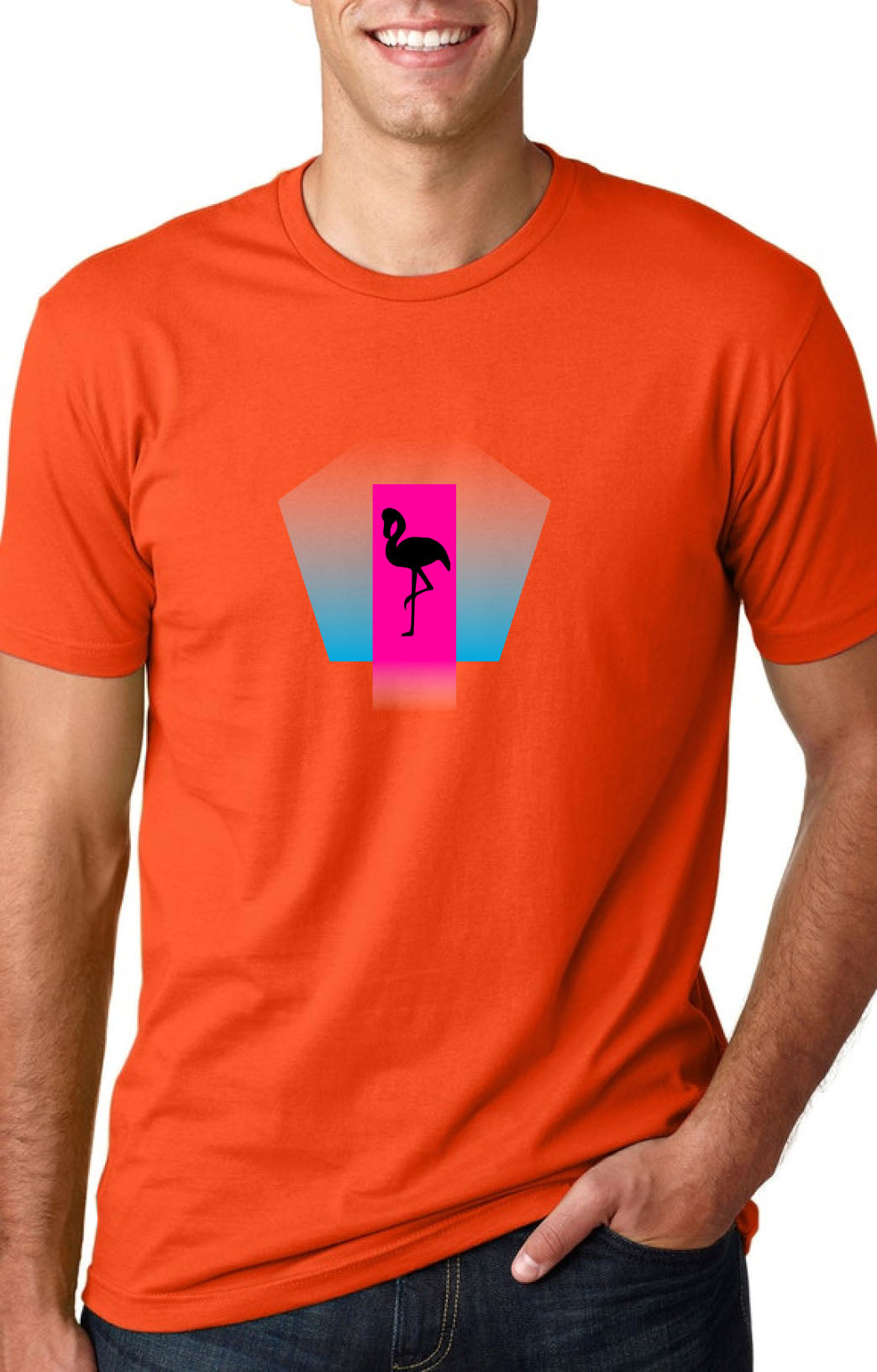 Native Flamingo Art Deco Chest Logo